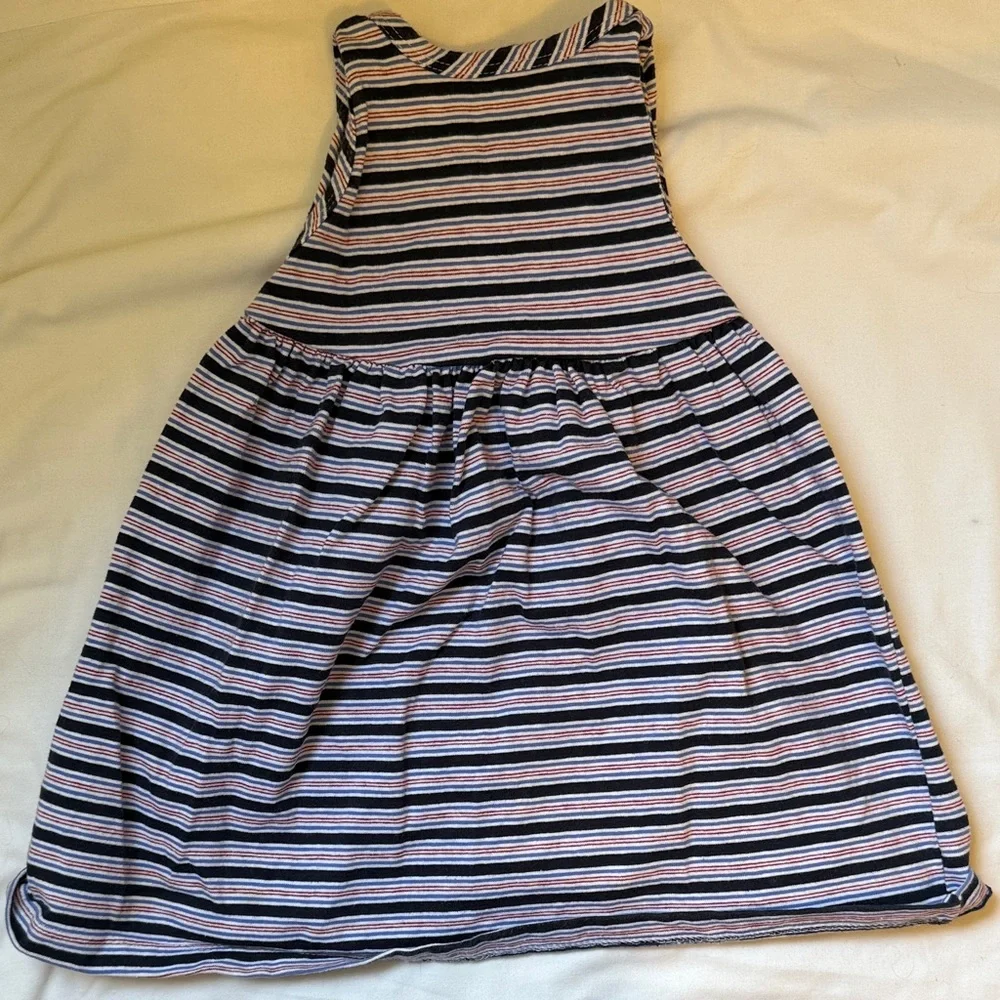 Charming Striped Kids Dress in Navy Red and White 24 m - Picture 6 of 8